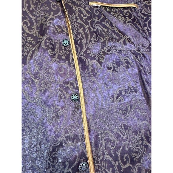 Victorias Secret Vtg Gold Label Pajama Set Size Small Maroon Brocade/Gold-Lounge - Picture 3 of 10